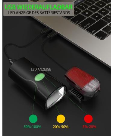 LED Bike Lighting Set - USB Rechargeable Waterproof Bicycle Lights for Kids & Adults - StVZO Approved Front & Rear Lamps - Buy Online on GoSupps.com