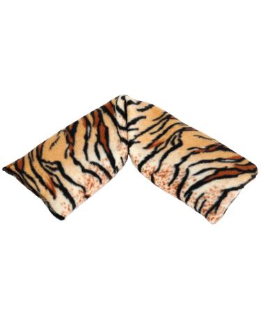 Microwavable Lavender Wheat Bags Animal Print Microwave Heat Pack for Back Neck Joints and Shoulder Pain Relief 44cmx13cm (Tiger)