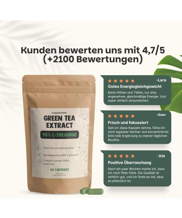  Cupplement Green Tea Extract Capsules 98% L-Theanine 500mg Per Capsule (Multipack) - Buy Online on GoSupps.com