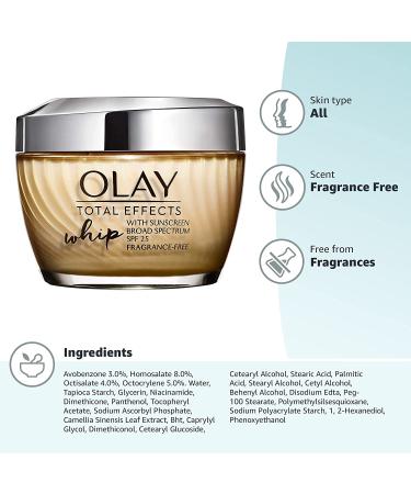 Olay Total Effects Whip Moisturizer SPF 25 - Fragrance-Free, 1.7 oz - Buy Online on GoSupps.com