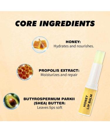 Nourishing Lip Balm Honey Lip Balm Hydrates for Dry and Cracked Lip Lighten Lip Lines Enhance Lip Color Daily Lip Moisturizer Creates Plump Elastic Lips for Teenage Girls Women(2-Pack) - Buy Online on GoSupps.com