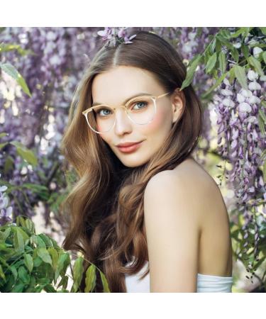 Kaeoisfu Retro Round Reading Glasses for Men & Women | Metal Full Frame Anti Blue Light & Anti Glare | 3.0 Diopter - Buy Online on GoSupps.com