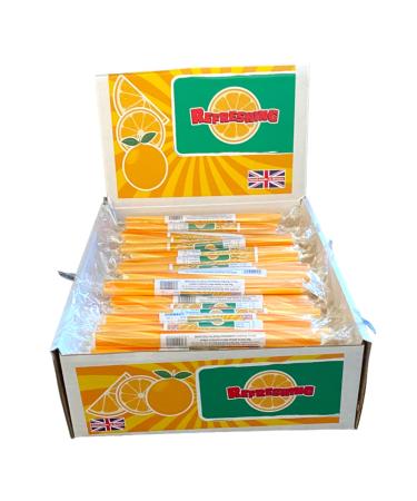 50 X Refreshing Orange Rock Sticks Handmade Traditional Rainbow Classic Sweets Retro Seaside Gift Wholesale Confectionery