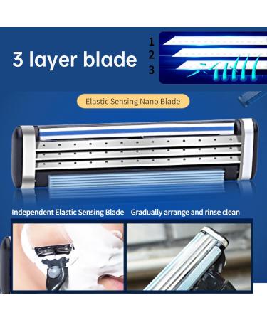Upgraded Men's Razor Blades - 4 Precision Cut Stainless Steel Refills with Double Lubrication | 40 Pieces - Buy Online on GoSupps.com