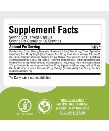 Herbsforever Punarnavadi Guggulu Veg 800 mg | 90 Veg Capsules - Buy Online on GoSupps.com