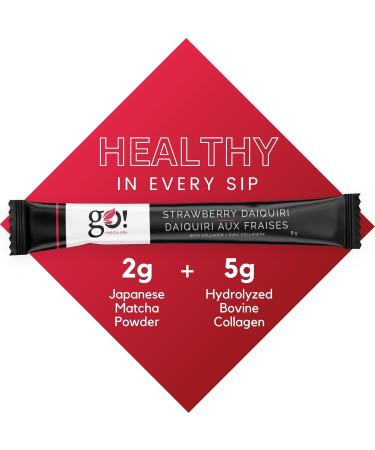 Jimmy Sevigny GoMatcha Matcha & Collagen Powder Sticks (12x8g) - Strawberry Daiquiri Easy Tasty & Nourishing. The Gift of Glow for the Holidays - Buy Online on GoSupps.com