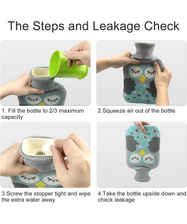 Olivialiving 2L Hot Water Bottle for Pain Relief | Heating & Cooling with Cartoon Owl Knitting Cover - Best Heat Cold Therapy - Buy Online on GoSupps.com