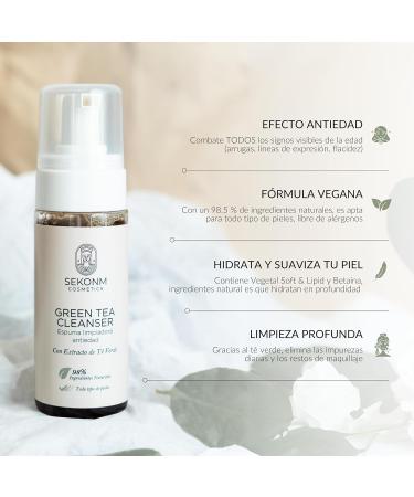  Sekonm cosmetics Anti-aging Green Tea Facial Cleansing Mousse all skin types natural and vegan free of toxins and allergens 150 ml - Buy Online on GoSupps.com