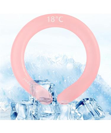 Neck Cooling Tube Wearable Cooling Neck Wraps for Heat Heatstroke Prevention Ice Cushion Tube Hands Cold Gel Ice Pack Relief for Hot Flashes and Fever Pink - Buy Online on GoSupps.com