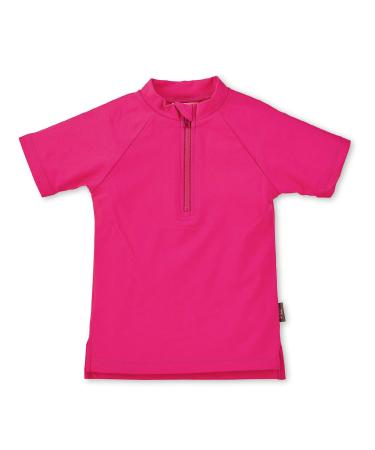 Sterntaler Short -sleeved swimming shirt - swimming shirt made of swimwear and shirt for girls with UV protection 50+ and zipper - Rashguard baby and children for bathing fun 110-116 Magenta