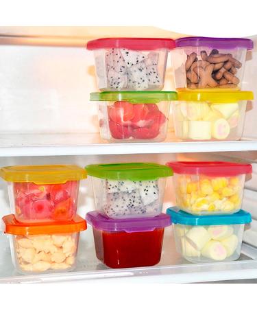 GWAWG 12 PCS Small Plastic Containers with Lids - Food Storage Pots for Baby & Kids - 6 Colors - Snack, Sauce, Meal, Yoghurt, Ice Cream, Salad - Buy Online on GoSupps.com