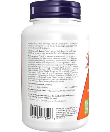 NOW Supplements Vitamin D3 2500 IU Softgels 500 Count & NOW Supplements Omega-3 1 000mg Softgels 200 Count - Buy Online on GoSupps.com