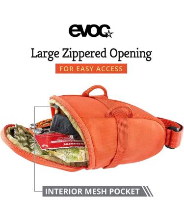 EVOC Bike Seat Bag Tour - Universal Fit Storage Bag for Road & Mountain Bikes L/M Orange - 1L Capacity - Buy Online on GoSupps.com