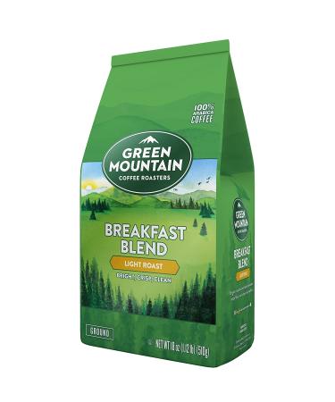 Green Mountain Coffee Roasters Breakfast Blend Ground Coffee 18 oz Light Roast - 1.12 lb Bag (Pack of 1) - Buy Online on GoSupps.com