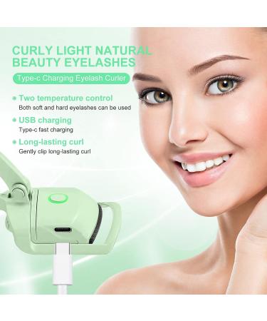Heated Eyelash Curler | USB Rechargeable | 2 Heating Modes | Green - Buy Online on GoSupps.com