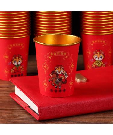 Set of 50 Paper Drinking Cups Dragon Theme Paper Beverage Cups Throwaway Paper Cups Suitable for Party and Gatherings - Buy Online on GoSupps.com