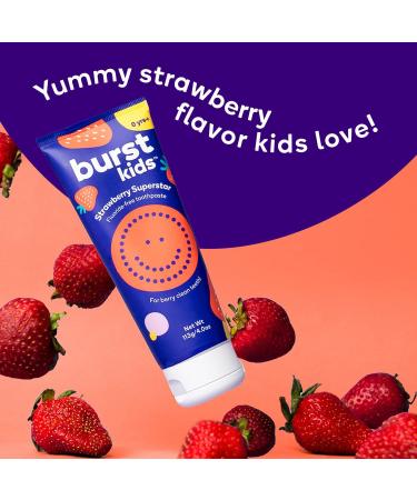 BURSTkids Strawberry Fluoride-Free Toothpaste - Nano-Hydroxyapatite Formula for Babies, Toddlers & Kids Age 0+, 4oz - Buy Online on GoSupps.com