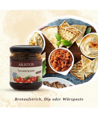 ARISTOS Vegetable paste made with sun-dried tomatoes in a 180g jar - Greek tomatoes - Aritos - Buy Online on GoSupps.com