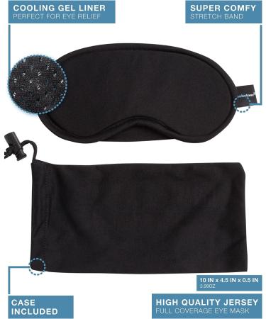Brookstone Cooling Gel Eye Mask - Soothing Cold Therapy Sleep Mask | Black, One Size - Buy Online on GoSupps.com