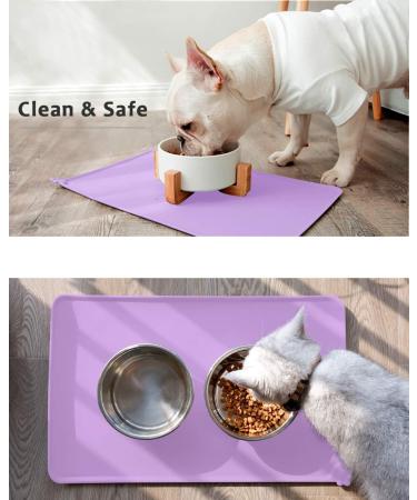 Toplory Waterproof Non-Slip Silicone Feeding Mat for Dogs & Cats - 47x30cm Purple Bowl Pad - Buy Online on GoSupps.com
