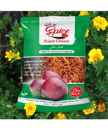 Taste of Spice Fried Onions 14oz (Pack of 2) - Crispy Fried Shallots | Gluten Free, Organic, Vegan, Non-GMO - Buy Online on GoSupps.com