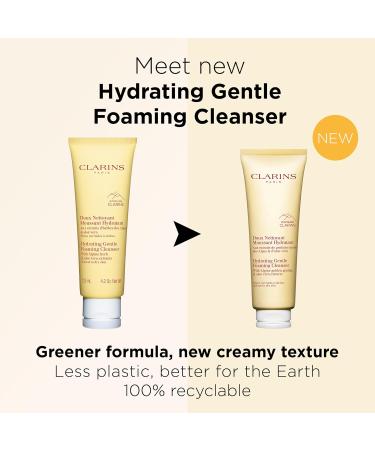 Clarins Hydrating Gentle Foaming Face Cleanser - Soothes & Softens with Aloe Vera | Soap-Free & SLS-Free | 4.2 oz for Normal to Dry Skin - Buy Online on GoSupps.com