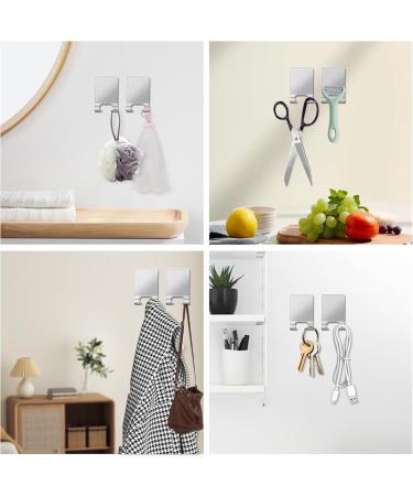 Vmutha Self-Adhesive Razor Holder Hook - 2 Stainless Steel Bathroom & Kitchen Hooks for Easy Storage - Silver - Buy Online on GoSupps.com