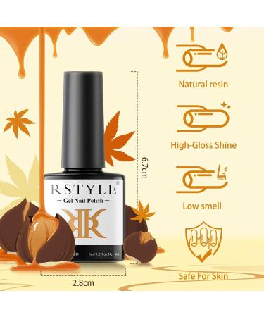 RSTYLE Gel UV Nail Polish 6 Colours 6 ml Popular Reddish Brown UV Nail Polish Set Colour Gel for Gel Nails Nail Polish Shiny Shellac Nail Polish Soak Off UV LED Nails Brown chestnut - Buy Online on GoSupps.com
