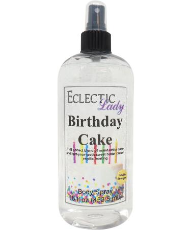 Birthday Cake Body Spray (Double Strength) 16 ounces Body Mist for Women with Clean Light & Gentle Fragrance Long Lasting Perfume with Comforting Scent for Men & Women Cologne with Soft Subtle Double Strength 16 Fl Oz (Pack of 1)