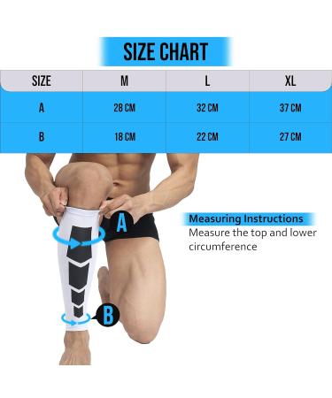 360 RELIEF Compression Calf Sleeves - Large White | Shin Splints Muscle Cramps Workout Circulation | For Fitness Sports Running Jogging Hiking | 1 Pair + Mesh Laundry Bag - Buy Online on GoSupps.com