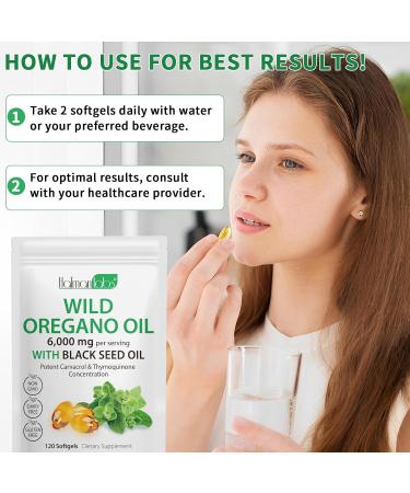  mysemgshuo Pack of 120 oregano oil capsules - 120 softgels - 165 mg of carvacrol - 6000 mg of oregano oil with seed oil - Buy Online on GoSupps.com