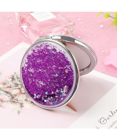 Pink ABS Handheld Compact Double-Sided Mirror - Foldable Magnifying Round Pocket Makeup Small Mirror for Girls & Women Portable - Buy Online on GoSupps.com