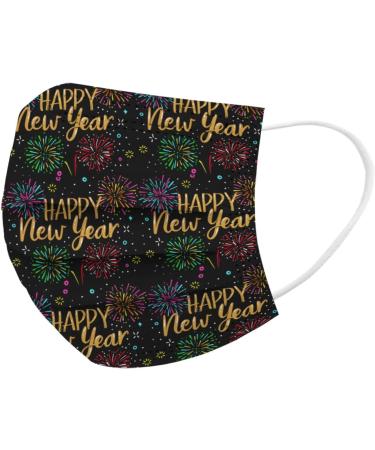 ZQP BEUU 50PCS Kid Outdoor Gear 2021 Happy New Year Disposable 3-Ply Disposable Face Mack Face Covering Bandana for Outdoor - Buy Online on GoSupps.com