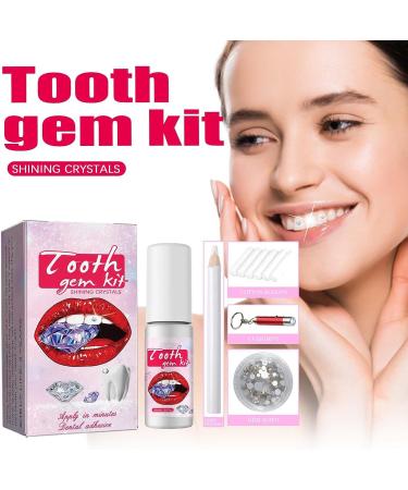 Judiferty Teeth Gems Kit - 20 Crystals with Glue and Light | Dental Jewelry Starter Kit for Teeth - Clear Diamonds - Buy Online on GoSupps.com