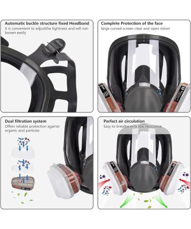 Wytcyic Reusable Full Face Respirator Gas Cover Organic Vapor Mask and Anti-fog Dust-proof Face Cover for Painting Mechanical Polishing Logging Welding and Other Work Protection - Buy Online on GoSupps.com