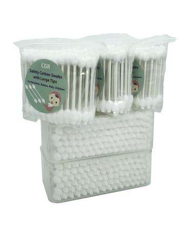 400pcs CGR Baby Safety Cotton Swabs with Large Tips for Newborn Babies Kids Children 100% Organic Cotton White Paper Sticks 5 Pack of 80 Swabs Total(2 Boxes and 3 Bags) 80 Count (Pack of 5) - Buy Online on GoSupps.com