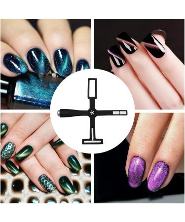 Kuxiptin Cat Eye Magnet Cat Eye Magnet for Nails | 5 in 1 Strong Suction Cat Eye Nail Magnets Multifunction Nail Salon Art Tools for Beginners Black - Buy Online on GoSupps.com