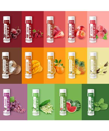 Yopela 28 Pack Natural Lip Balm with Vitamin E and Coconut Oil - Moisturizing and Soothing - 14 Flavors - Chemical-Free and Non-GMO - 28 Count - Buy Online on GoSupps.com