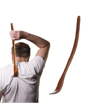 KisbeiBiBi back scratch made of wood extended curved handle anti-itching practical for women men adults gently to the skin does not leave any scratch marks 17.72 x 1.18inch