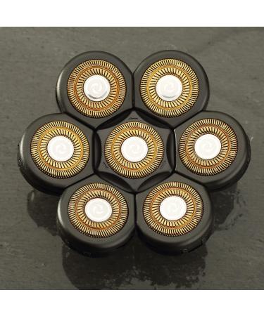 FOXSONIC 7 Blades Head Shaver Replacement Heads for Freedom Grooming Bald Shaver - Gold and Black - Buy Online on GoSupps.com
