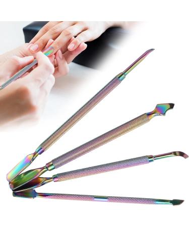 4pcs Nail Cuticle Pusher Set Stainless Steel Remover Trimmer with Non Slip Handle Cuticle Pusher Remover with Storage Box for Travel for Home Use and Nail Salon - Buy Online on GoSupps.com