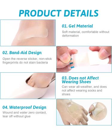 24 Pieces Gel Pavement for Protective Skin - Extra Friction Pain Relief for Toes Forefoot & Heels - Ultimate Foot Care (6x4PCs) - Buy Online on GoSupps.com