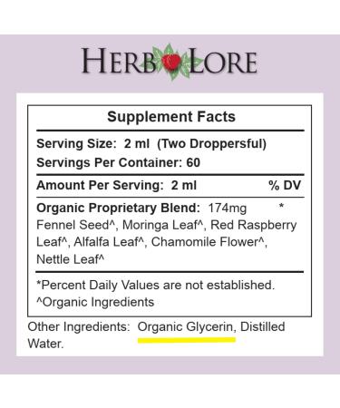 Herb Lore Organic Nursing Tincture Liquid Lactation Support Drops to Increase Breast Milk Supply with Moringa and Fennel Fenugreek-Free Breastfeeding Supplement (4 fl oz) - Buy Online on GoSupps.com