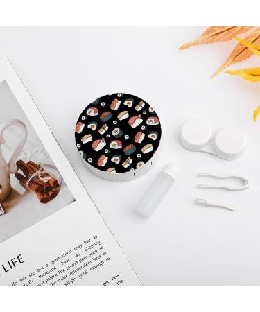Japanese Sushi Round Case For Contact Lens Kit Storage Box with Mirror Printed - Buy Online on GoSupps.com