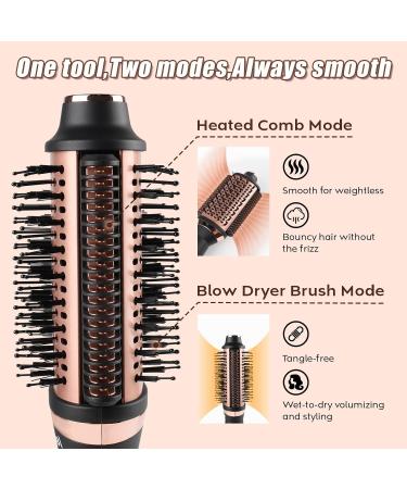 4-in-1 Blow Dryer Brush - Hair Dryer Straightener Curler & Volumizer | Dual Mode Hot Air Brush for All Hair Types - Rose Gold - Buy Online on GoSupps.com