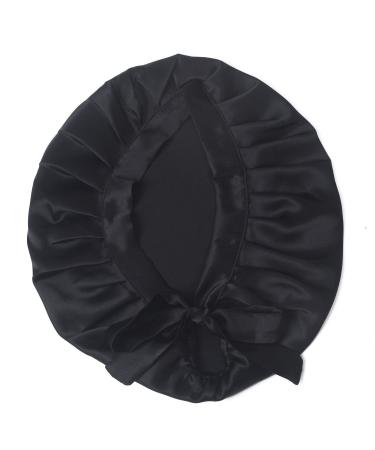 Silk Sleeping Cap for Women & Girls - Soft Hair Bonnet for Long Hair Care - Black - Buy Online on GoSupps.com