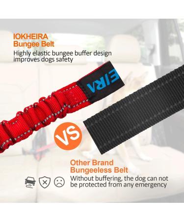 IOKHEIRA Dog Safety Belt | Adjustable Car Seat Belt for Dogs | Universal Fit & Locking Bar in Cherry Red - Buy Online on GoSupps.com