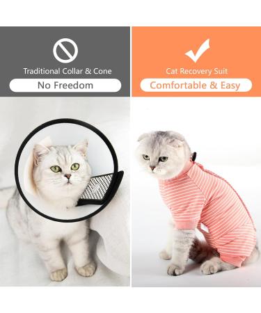 Buy Lianzimau After Op Cat Body - Long-Sleeved Recovery Wear for Cats | Orange Streaked (1 Pack) - Buy Online on GoSupps.com