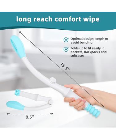 Portable Toilet Aids for Wiping - 15.7” Press to Fold Long Reach Comfort Bottom Buddy Wiping Aid - Travel Butt Wiper  - Buy Online on GoSupps.com