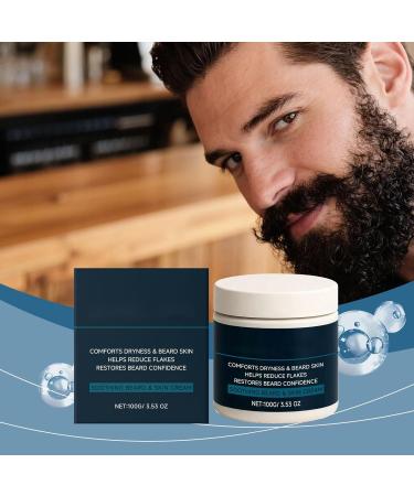 Moisturizing Beard Cream - 100g Softening Beard Cream Soothing Balm for Facial Hair - For shaving showering travel grooming and daily use - Buy Online on GoSupps.com